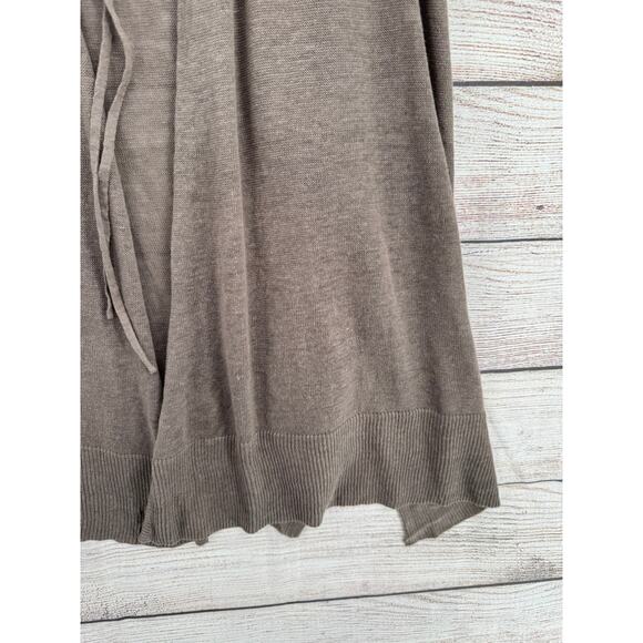 Eileen Fisher 100% Linen Sleeveless Tie Front Duster Sweater Vest Womens L Brown - Picture 6 of 12